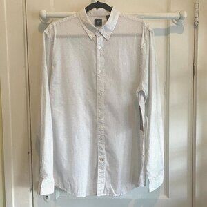 Men's Dockers LS Poplin Print Dots Button Up Shirt | Size L | NWT